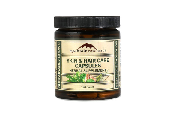 Skin & Hair Care Capsules in amber jar
