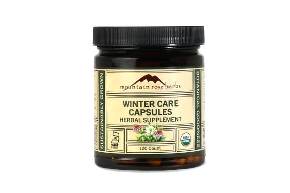 Winter care capsules in glass jar